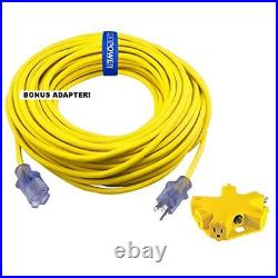100 Ft 12/3 Sjtow Extra Heavy Duty Contractor Grade Extension Cord With 5 Outlet