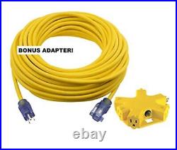 100 ft Extra Heavy Duty Contractor Grade Extension Cord 12/3 100 FT + Adapter 100 ft Extra Heavy Duty Contractor Grade Extension Cord 12/3 100 FT + Adapter