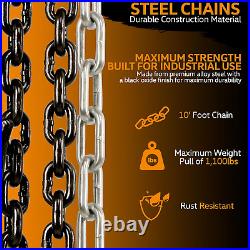 1100Lbs Capacity 10 Foot Lift 2 Heavy Duty Hooks Industrial Grade Steel Construc