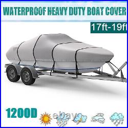 1200D Boat Cover Trailerable Marine Grade Heavy Duty Bass Boat Cover Fit V-Hull