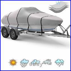 1200D Boat Cover Trailerable Marine Grade Heavy Duty Bass Boat Cover Fit V-Hull
