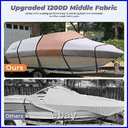 1200D Boat Cover Trailerable Marine Grade Heavy Duty Bass Boat Cover Fit V-Hull