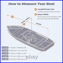1200D Boat Cover Waterproof Marine Grade Anti-UV Heavy Duty Fits 16-18.5' V-Hull