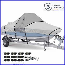 1200D Full Trailerable Center Console Boat Cover 17-19ft Marine Grade Heavy Duty
