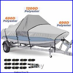 1200D Full Trailerable Center Console Boat Cover 17-19ft Marine Grade Heavy Duty