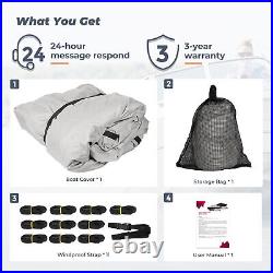 1200D Full Trailerable Center Console Boat Cover 17-19ft Marine Grade Heavy Duty