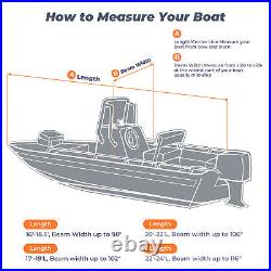 1200D Full Trailerable Center Console Boat Cover 17-19ft Marine Grade Heavy Duty