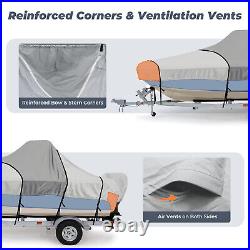 1200D Full Trailerable Center Console Boat Cover 17-19ft Marine Grade Heavy Duty
