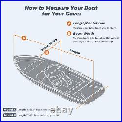 1200D Heavy Duty Boat Cover Waterproof Marine Grade Fits 20-22' V-Hull Bass Boat