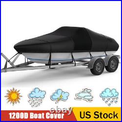1200D Rip-Stop Waterproof Boat Cover Marine Grade Heavy Duty Fits 20'-22' V-Hull