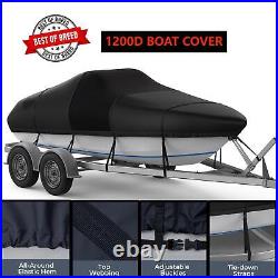 1200D Rip-Stop Waterproof Boat Cover Marine Grade Heavy Duty Fits 20'-22' V-Hull