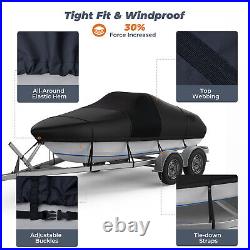 1200D Rip-Stop Waterproof Boat Cover Marine Grade Heavy Duty Fits 20'-22' V-Hull