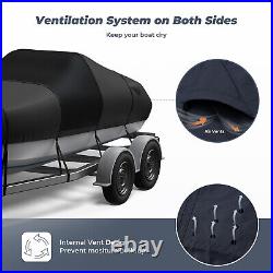 1200D Rip-Stop Waterproof Boat Cover Marine Grade Heavy Duty Fits 20'-22' V-Hull