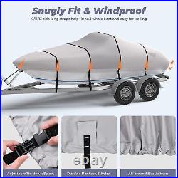 1200D Trailerable Boat Cover Heavy Duty Bass Boat Cover Marine Grade Fits V-Hull