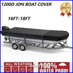 1200D Upgraded Waterproof Heavy Duty 18' Jon Boat Cover Trailerable Marine Grade