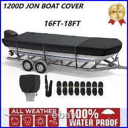 1200D Upgraded Waterproof Heavy Duty 18' Jon Boat Cover Trailerable Marine Grade