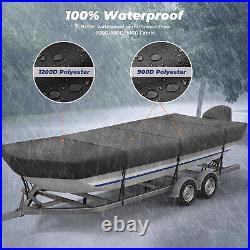1200D Upgraded Waterproof Heavy Duty 18' Jon Boat Cover Trailerable Marine Grade