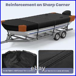 1200D Upgraded Waterproof Heavy Duty 18' Jon Boat Cover Trailerable Marine Grade