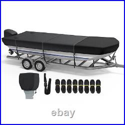 1200D Upgraded Waterproof Heavy Duty 18' Jon Boat Cover Trailerable Marine Grade