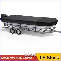 1200D Upgraded Waterproof Heavy Duty 18' Jon Boat Cover Trailerable Marine Grade