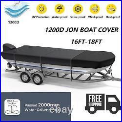 1200D Upgraded Waterproof Heavy Duty 18' Jon Boat Cover Trailerable Marine Grade