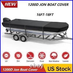1200D Upgraded Waterproof Heavy Duty 18' Jon Boat Cover Trailerable Marine Grade