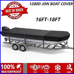 1200D Upgraded Waterproof Heavy Duty 18' Jon Boat Cover Trailerable Marine Grade