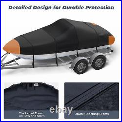 1200D Waterproof Marine Grade Heavy Duty Boat Cover Fits 20'-22' V-Hull Runabout