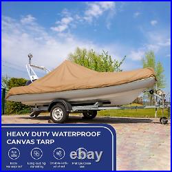 12X20 Feet Waterproof Canvas Tarp20 MIL Commercial Grade, Heavy Duty, Tear-Resi