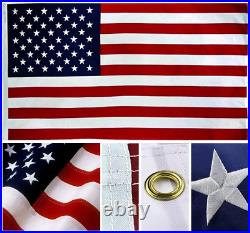 12x18 Ft USA American 300D Embroidered Flag Grommets (Heavy Duty Military Grade)