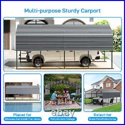 13x20 FT Heavy Duty Carport Metal Carport With Galvanized Steel Roof & Frame