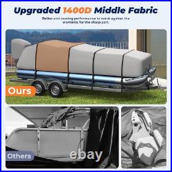 1400D Heavy Duty Reinforced Pontoon Boat Cover Waterproof Marine Grade 21'-24