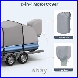 1400D Heavy Duty Reinforced Pontoon Boat Cover Waterproof Marine Grade 21'-24