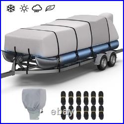 1400D Heavy Duty Reinforced Pontoon Boat Cover Waterproof Marine Grade 21'-24