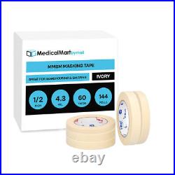 144 Rls Ivory Heavy Duty Grade Masking Tape 1/2x60 Yards Adhesive Tape 4.3 Mil