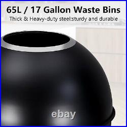 17 Gal / 65L Open Top Trash Can Commercial Grade Heavy Duty Tall