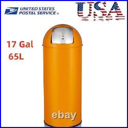 17 Gal / 65L Push Lid Trash Can Commercial Grade Heavy Duty Tall Trash Can