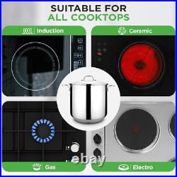 19-Quart Stainless Steel Stockpot 18/8 Food Grade Heavy-Duty Induction-Compati