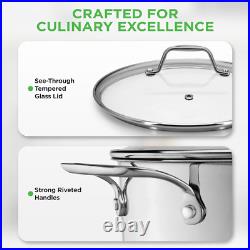 19-Quart Stainless Steel Stockpot 18/8 Food Grade Heavy-Duty Induction-Compati