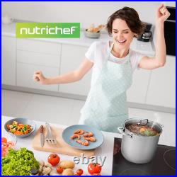19-Quart Stainless Steel Stockpot 18/8 Food Grade Heavy-Duty Induction-Compati