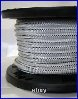 1/4? 1000 ft Bungee Shock Cord White With Black Tracer Marine Grade Heavy Duty