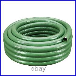1.5 x 100' Heavy Duty Flexible PVC Green Suction Hose, Industrial Grade