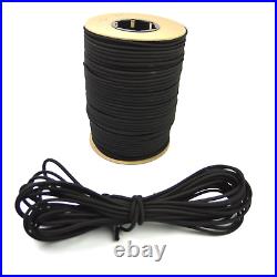 1/8 Black Bungee Cord Marine Grade Heavy Duty Shock Rope Tie Down Stretch Band
