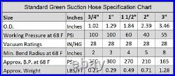 1 x100' Heavy Duty Flexible PVC Green Standard Suction Hose, Industrial Grade