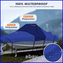 20'-22' 1200D Marine Grade Heavy Duty Center Console Boat Cover with Motor Cover