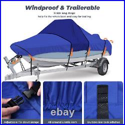 20'-22' 1200D Marine Grade Heavy Duty Center Console Boat Cover with Motor Cover
