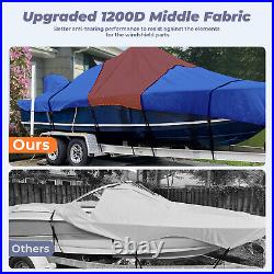 20'-22' 1200D Marine Grade Heavy Duty Center Console Boat Cover with Motor Cover