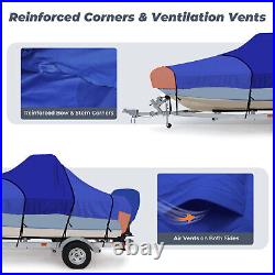 20'-22' 1200D Marine Grade Heavy Duty Center Console Boat Cover with Motor Cover