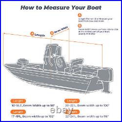 20'-22' 1200D Marine Grade Heavy Duty Center Console Boat Cover with Motor Cover