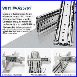 20 Industrial Grade Heavy Duty Drawer Slide Without Lock #VA2576, 3 Widenin
